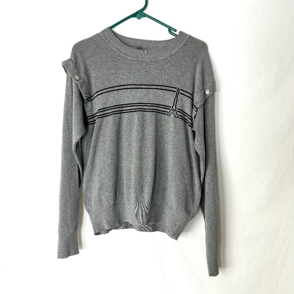 Karl Lagerfeld Eifel Tower Paris Sweater M Gray - Picture 1 of 5
